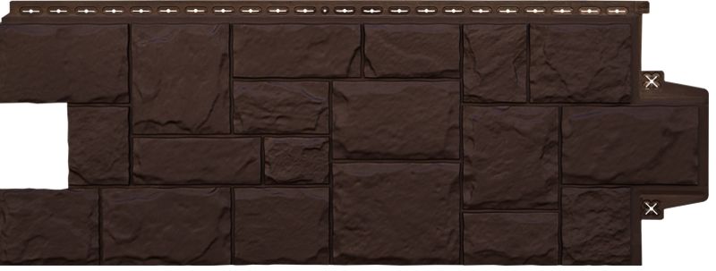 Фасадные панели Grand Line Крупный камень Classic шоколадный