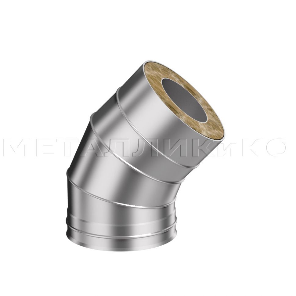 Дымоход Flue line двухконтурный Колено-сэндвич 135 град.